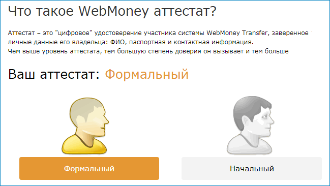 Узнать свой аттестат WebMoney