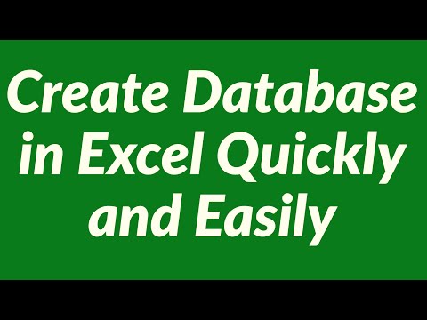 Create Database in Excel Quickly and Easily