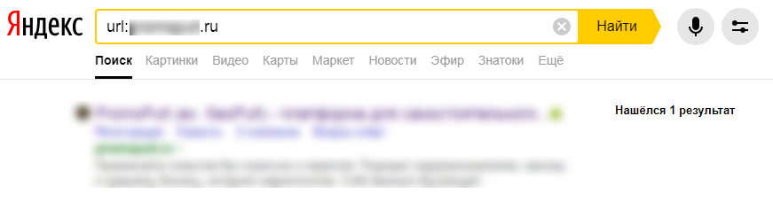 Проверка зеркал сайта через Яндекс